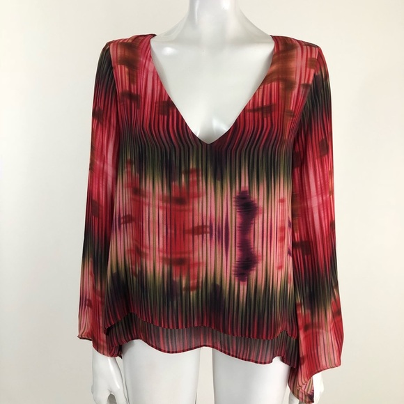 Parker Small Multi Color Tiered Hi Lo Blouse - Picture 1 of 5